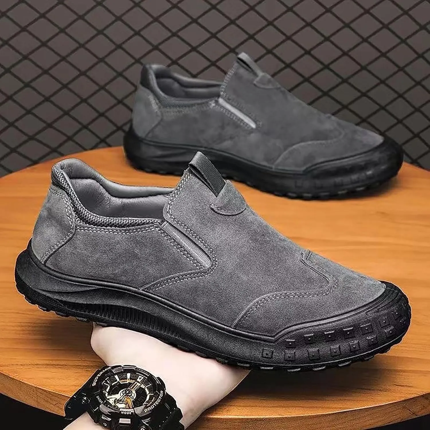 Mens Shoes Casual Mens Slip On Sneakers Mens Loafers Casual Slip On Comfy Casual Closed Back Christmas Sneakers for Women Comfortable & Lightweight
