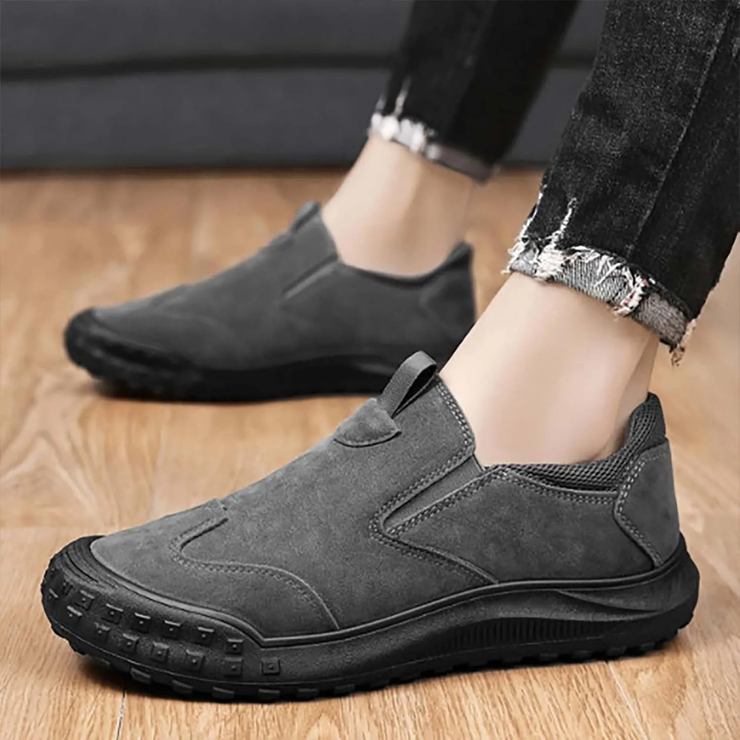 Mens Shoes Casual Mens Slip On Sneakers Mens Loafers Casual Slip On Comfy Casual Closed Back Christmas Sneakers for Women Comfortable & Lightweight