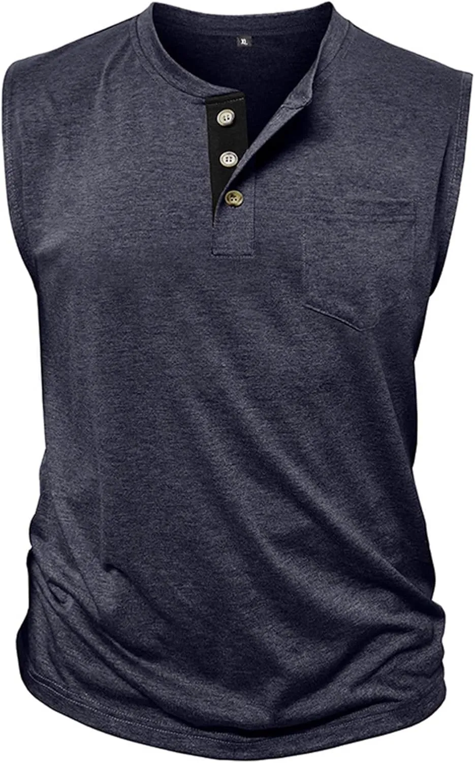 Mens Slim Fit Muscle Tank Tops Sleeveless Round Neck Workout Gym Big and Tall Button up Henley Shirt Casual Basic