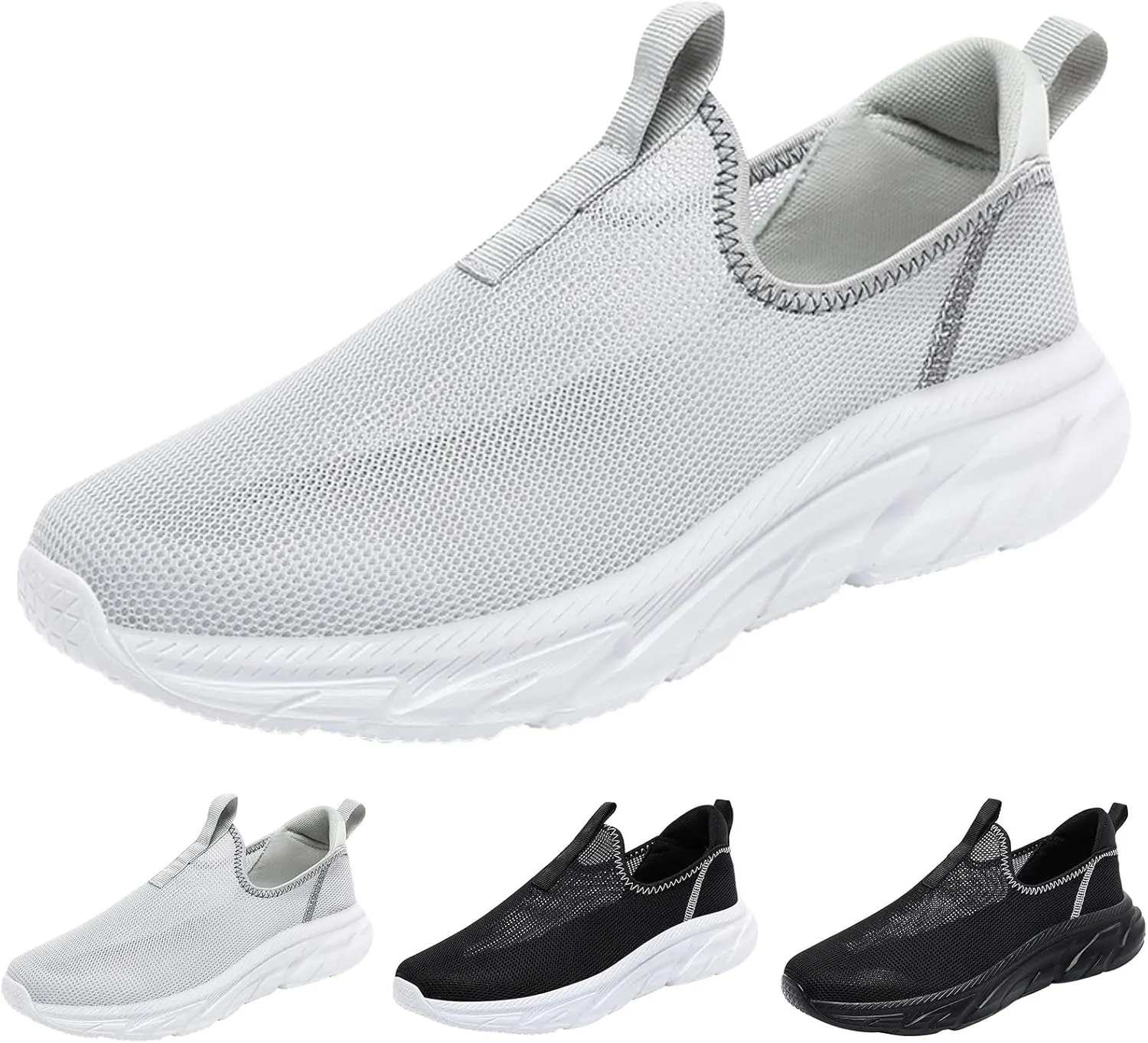 Mens Slip On Men Sports Shoes Fashionable Simple and Solid Color The New Pattern Summer Hollow Mesh Breathable