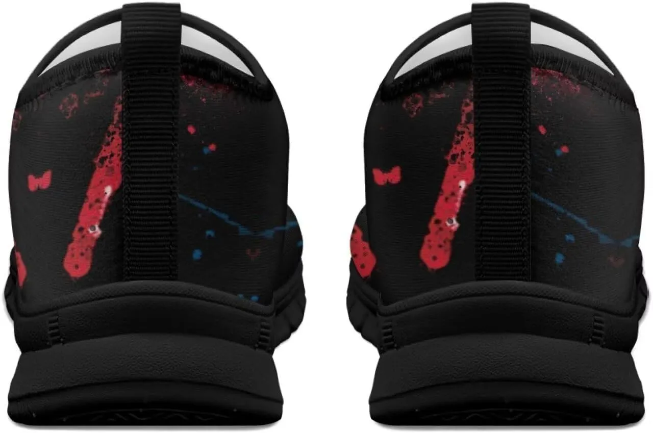 Men's Supportive Running Shoes Fashion Casual Athletic Shoes Elastic Cushioned Walking Travel Shoe for Daily Dating Size 5-14 Black Sole