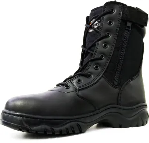 Men's Tactical Boots Black Side Zipper 8" Combat Military Swat Work Shoes