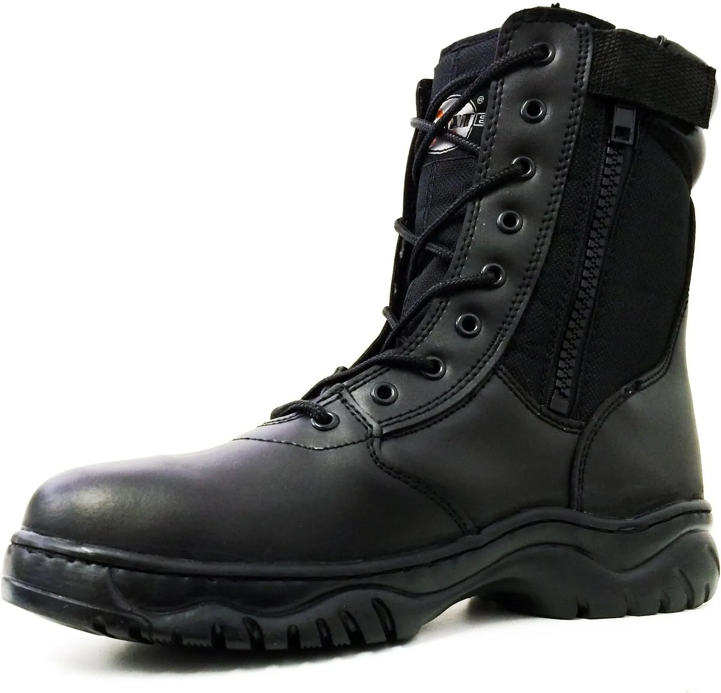 Men's Tactical Boots Black Side Zipper 8" Combat Military Swat Work Shoes