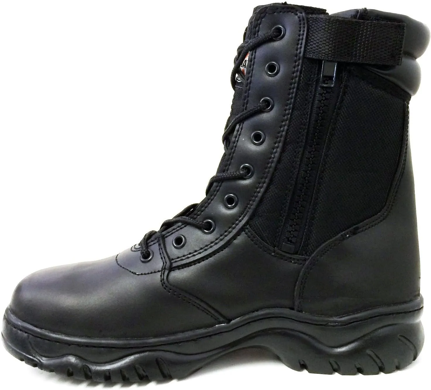 Men's Tactical Boots Black Side Zipper 8" Combat Military Swat Work Shoes