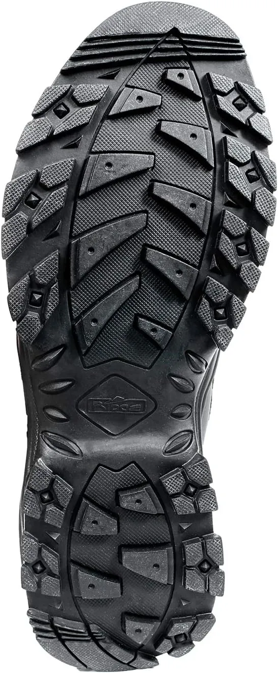 Mens Tactical Boots Waterproof Soft Toe Ultimate 8 with Zipper - Oil & Slip Resistant Black Leather Boots