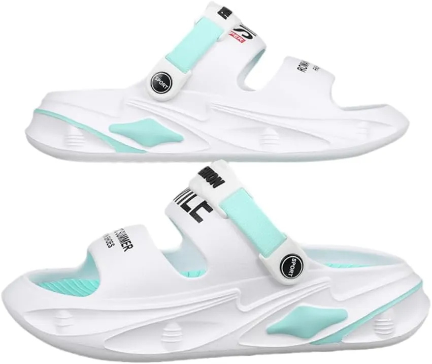 Men's Trendy Street Style Colour Block Open Toe Breathable Chunky Slippers, Comfy Non Slip Casual Durable EVA Slides For Men's Outdoor Activities,Men's sandals