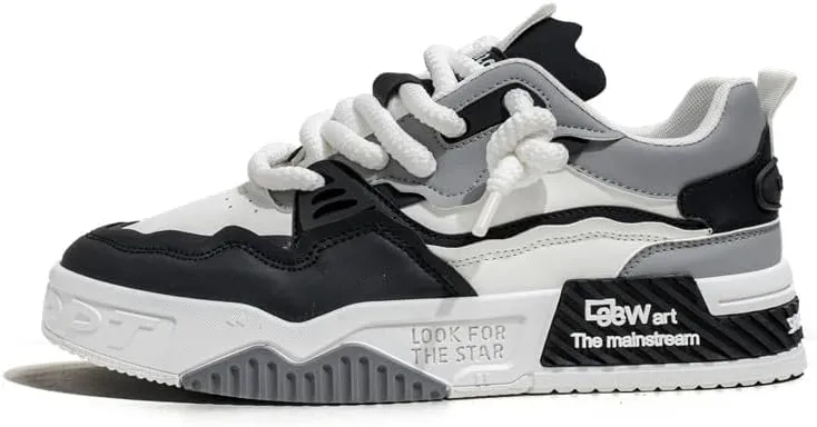 Men's Trendy Stylish Sneakers, Comfortable Breathable Wear-Resistant Skateboard Shoes for All Seasons Fashion Men’s Platform Chunky Sneakers,Street Style Footwear Shoes Size 6.5-10