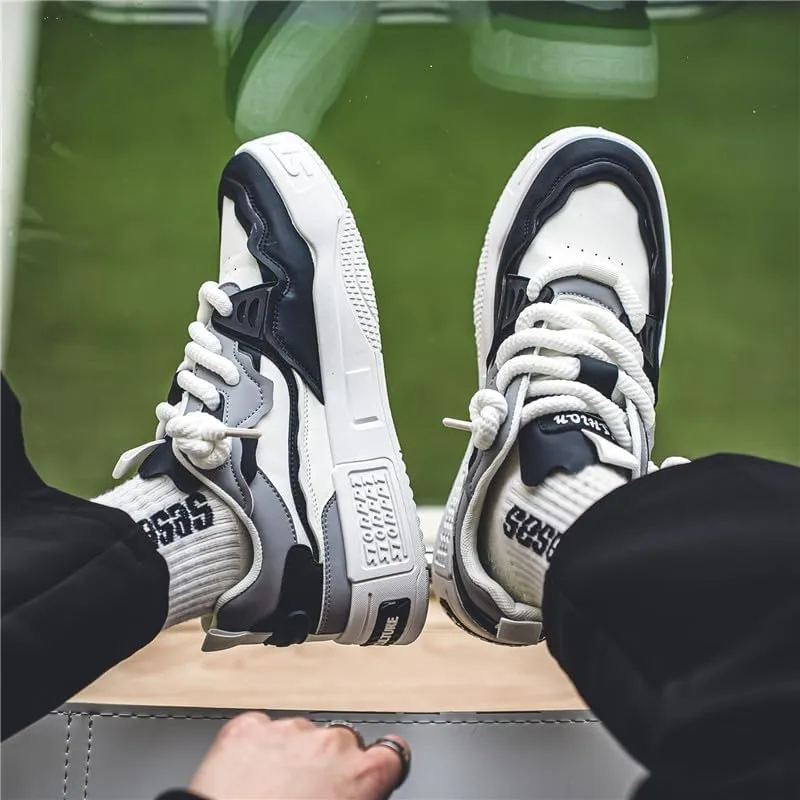 Men's Trendy Stylish Sneakers, Comfortable Breathable Wear-Resistant Skateboard Shoes for All Seasons Fashion Men’s Platform Chunky Sneakers,Street Style Footwear Shoes Size 6.5-10
