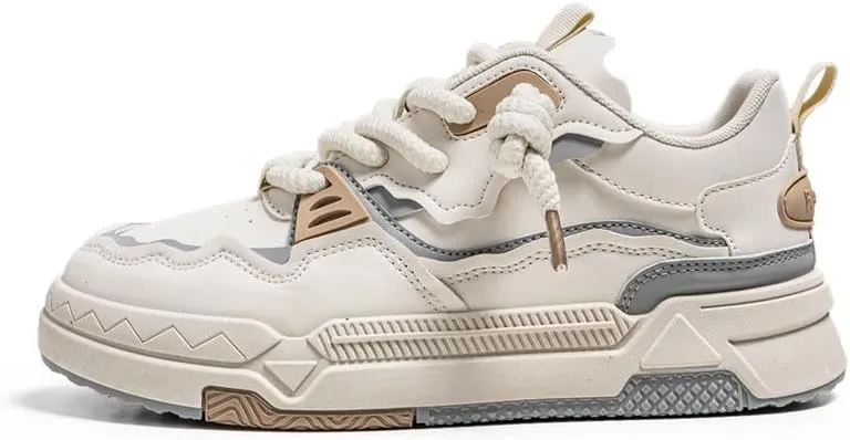 Men's Trendy Stylish Sneakers, Comfortable Breathable Wear-Resistant Skateboard Shoes for All Seasons Fashion Men’s Platform Chunky Sneakers,Street Style Footwear Shoes Size 6.5-10