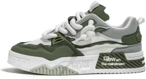 Men's Trendy Stylish Sneakers, Comfortable Breathable Wear-Resistant Skateboard Shoes for All Seasons Fashion Men’s Platform Chunky Sneakers,Street Style Footwear Shoes Size 6.5-10