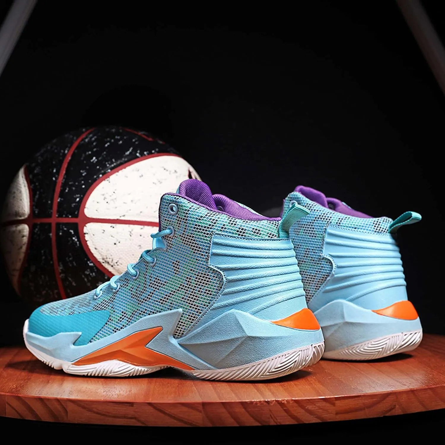 Men's Women's Fashion Basketball Shoes Lightweight High Top Sneakers Teenagers School Training Non-Slip Running Shoes Outdoor Casual Walking Shoes