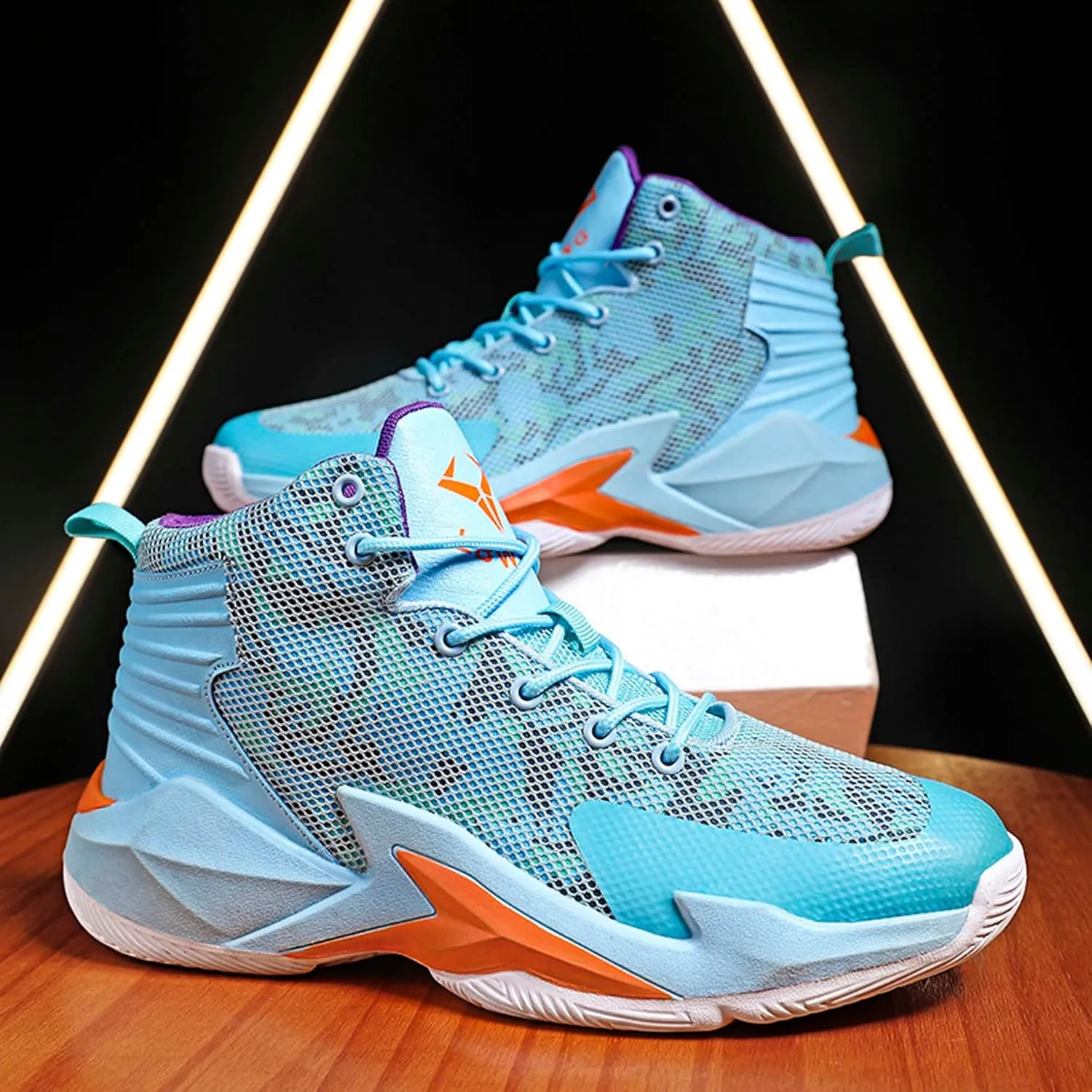 Men's Women's Fashion Basketball Shoes Lightweight High Top Sneakers Teenagers School Training Non-Slip Running Shoes Outdoor Casual Walking Shoes