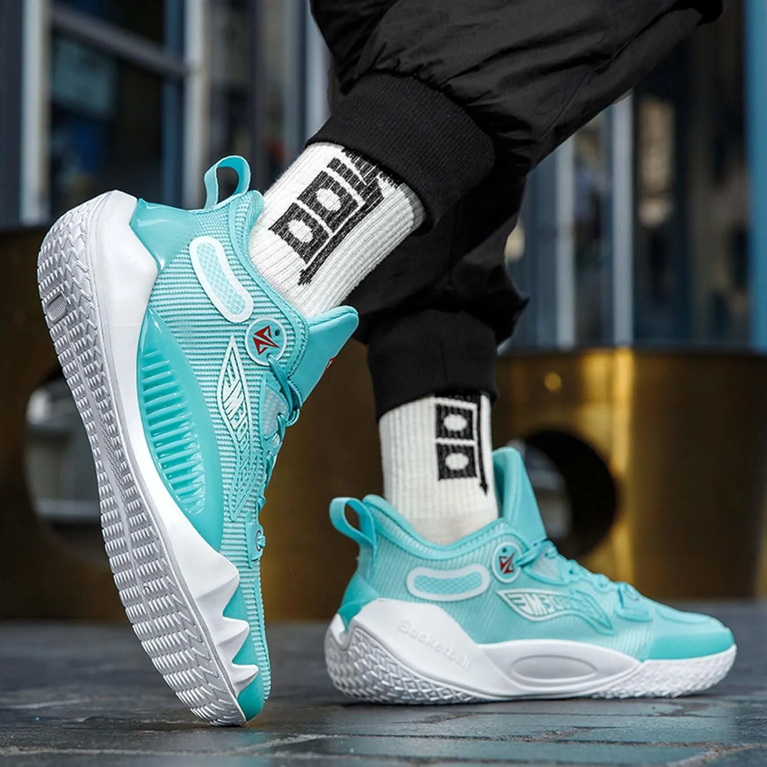 Men's Women's Unisex High Top Basketball Shoes with Arch Support and Non-Slip Design,Outdoor Walking Running Training Fitness Casual Fashion Sneakers