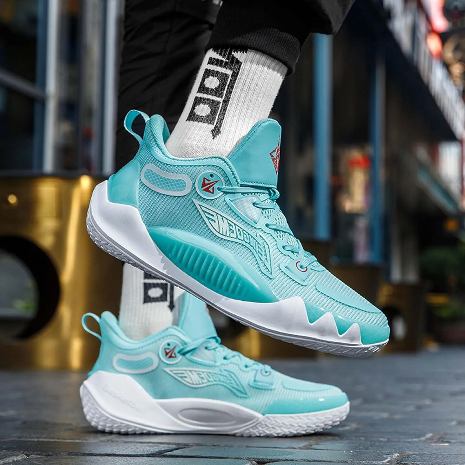 Men's Women's Unisex High Top Basketball Shoes with Arch Support and Non-Slip Design,Outdoor Walking Running Training Fitness Casual Fashion Sneakers