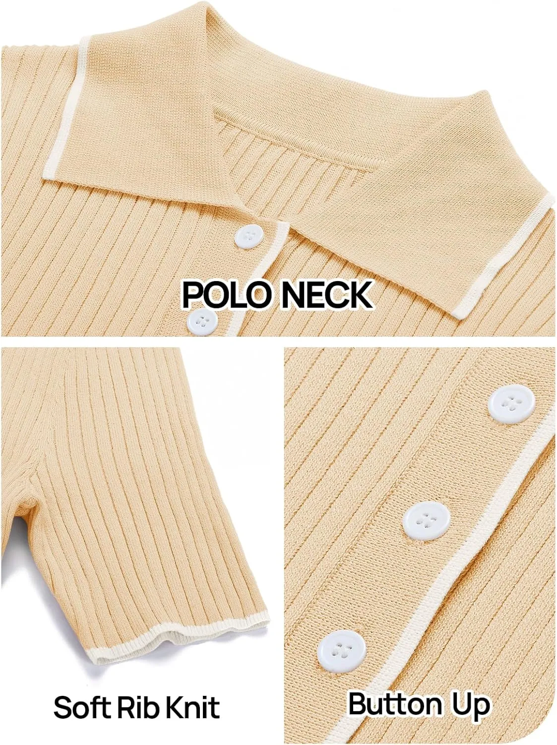 MEROKEETY Women's V Neck Ribbed Knit Maxi Dress Button Short Sleeve Slim Fit Bodycon Sweater Dress