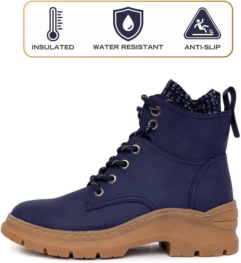 Nautica Women's Winter Hiking Boots - Warm Explorer No-Slip Lace-Up Ankle Bootie Hikes Adventures, and Outdoor Exploration, Insulated, Anti-Slip, and Grip Sole Footwear for Ladies