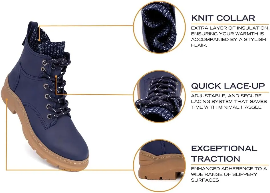 Nautica Women's Winter Hiking Boots - Warm Explorer No-Slip Lace-Up Ankle Bootie Hikes Adventures, and Outdoor Exploration, Insulated, Anti-Slip, and Grip Sole Footwear for Ladies