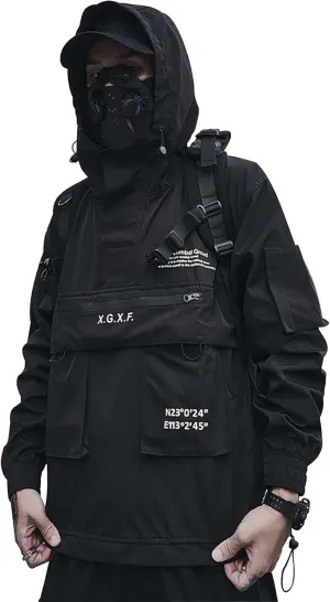 Niepce Inc Japanese Streetwear Zip Up Windbreaker Jackets for Men