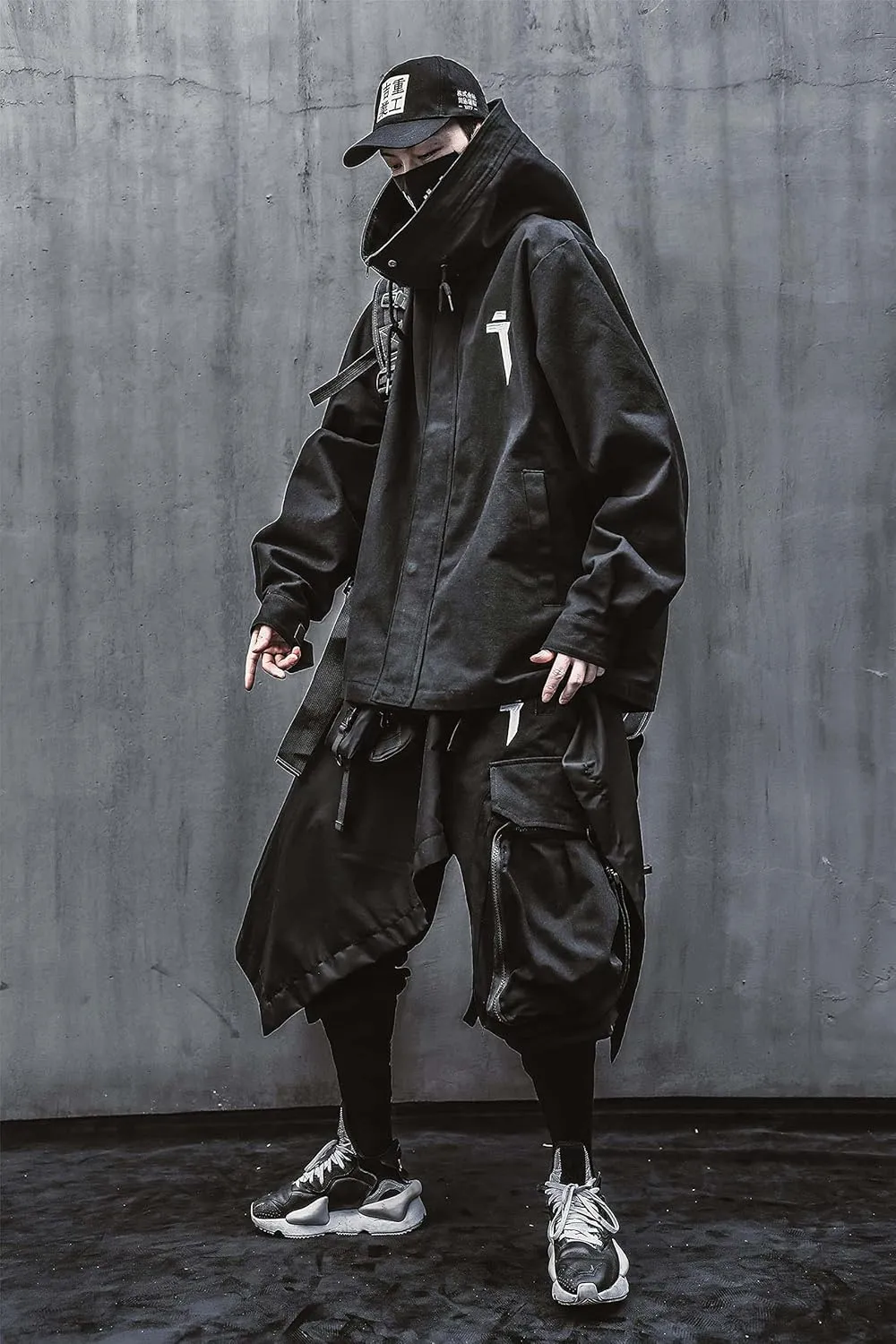 Niepce Inc Japanese Streetwear Zip Up Windbreaker Jackets for Men
