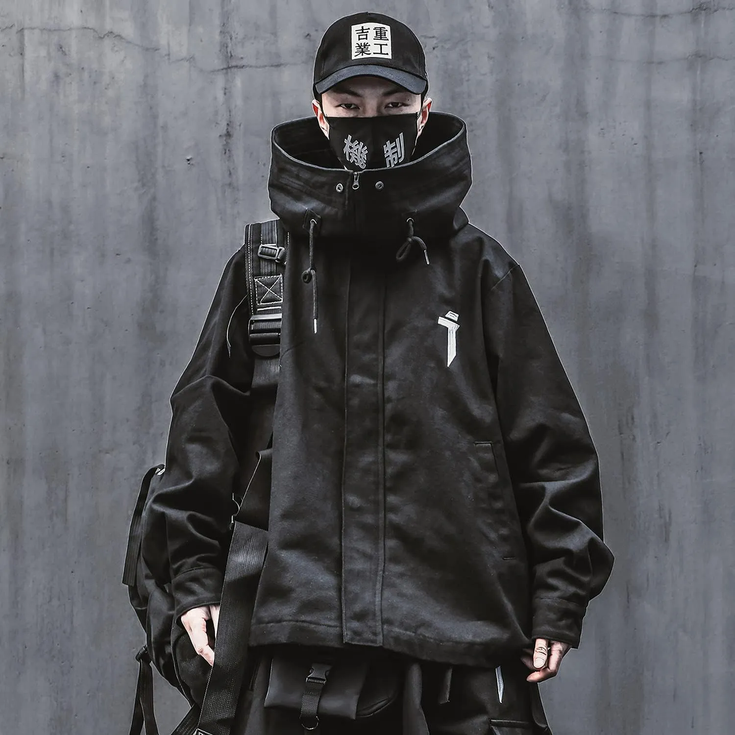 Niepce Inc Japanese Streetwear Zip Up Windbreaker Jackets for Men