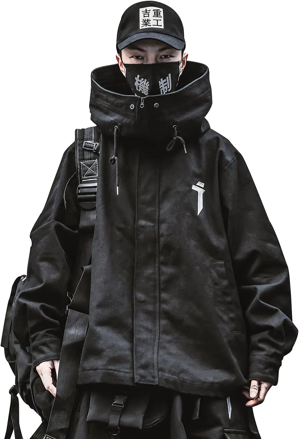 Niepce Inc Japanese Streetwear Zip Up Windbreaker Jackets for Men