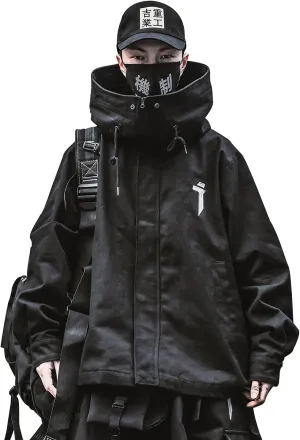 Niepce Inc Japanese Streetwear Zip Up Windbreaker Jackets for Men