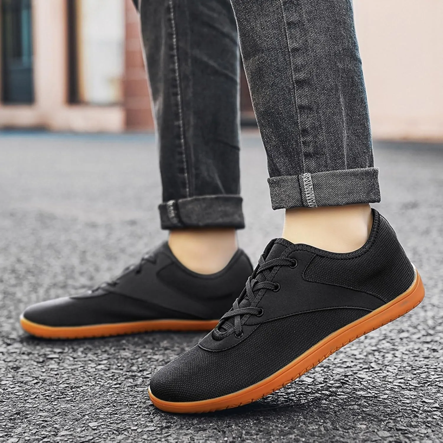 Non Slip Work Sport Shoes for Men Comfortable Breathable Lightweight Tennis Shoe Arch Support Plantar Fasciitis