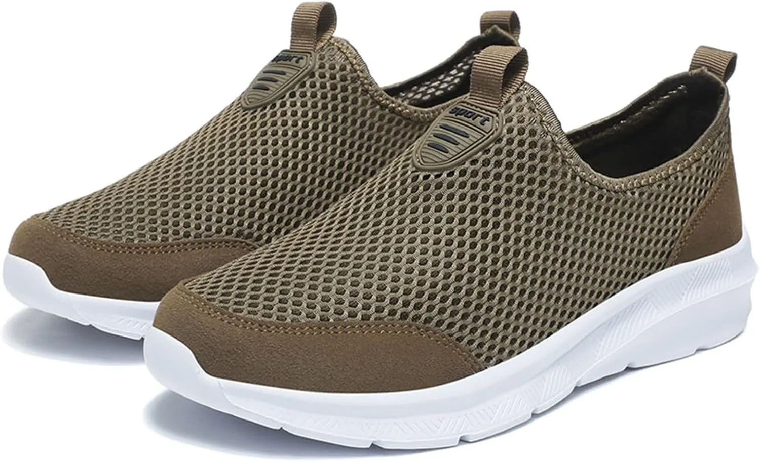 Non Slip Work Sport Shoes for Men Lace Up Lightweight Breathable Fashion Sneaker Arch Support Plantar Fasciitis
