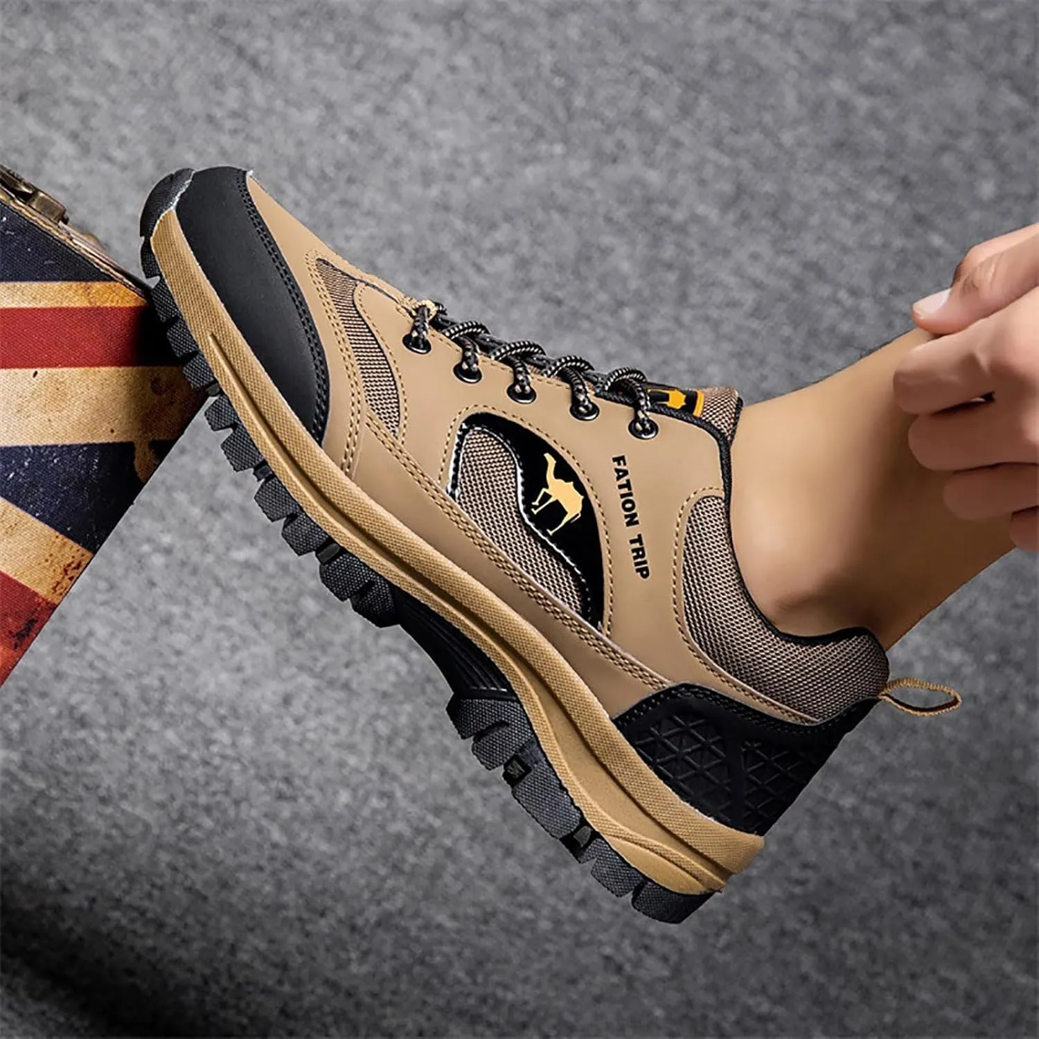 Non Slip Work Sport Shoes for Men Lace Up Lightweight Breathable Fashion Sneaker Men's Comfortable Dress Shoes