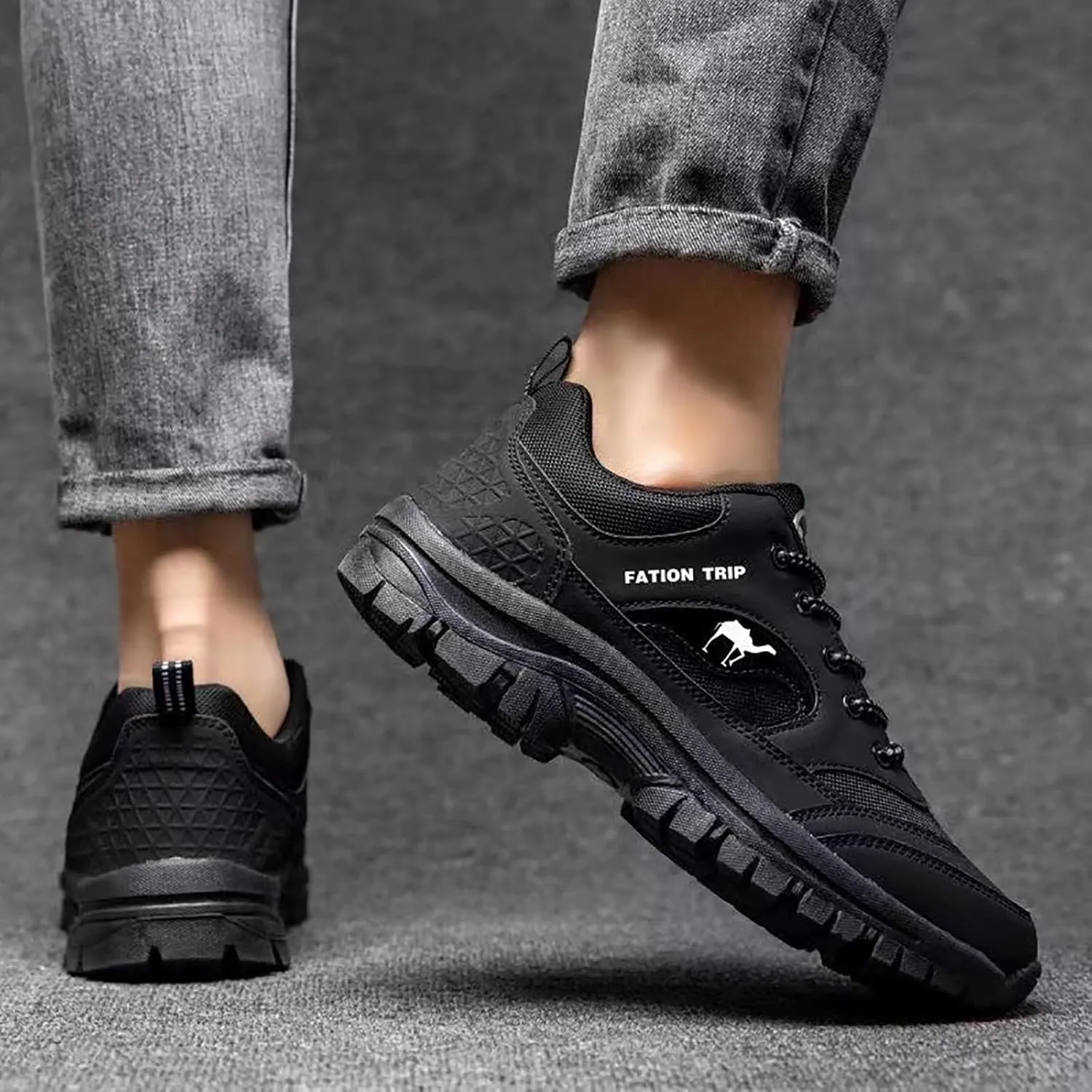 Non Slip Work Sport Shoes for Men Lace Up Lightweight Breathable Fashion Sneaker Men's Comfortable Dress Shoes