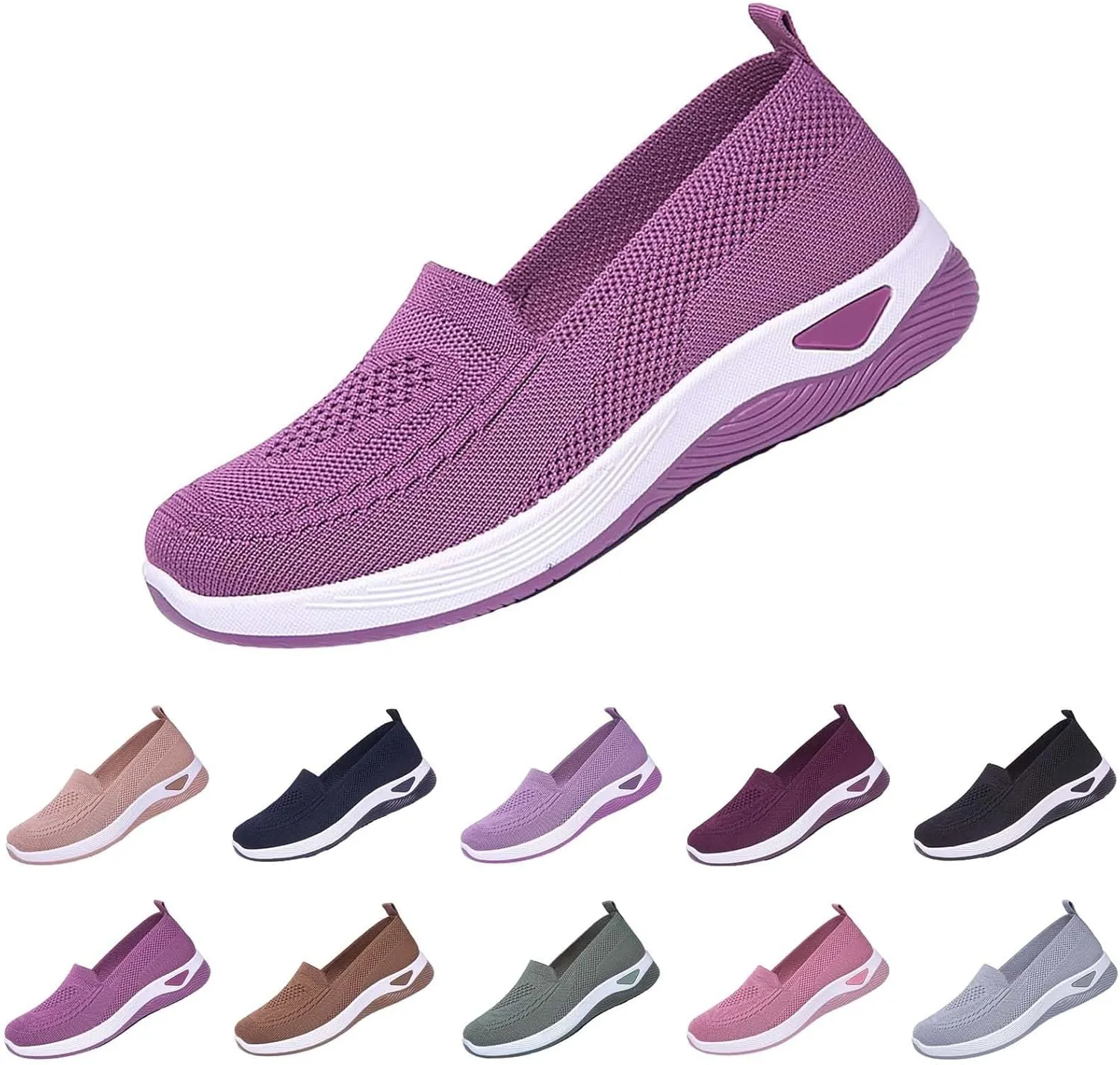 Orthopedic Slip On Shoes for Women Comfortable Orthotic Slip On Casual Sneakers Breathable Lightweight Walking Shoes