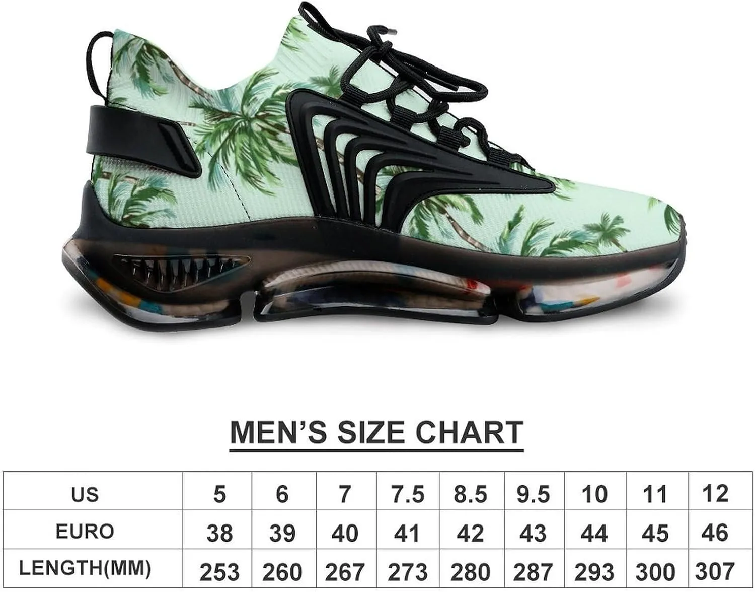 Palm Trees Men's Running Shoes Lightweight Walking Shoe Breathable Sneaker