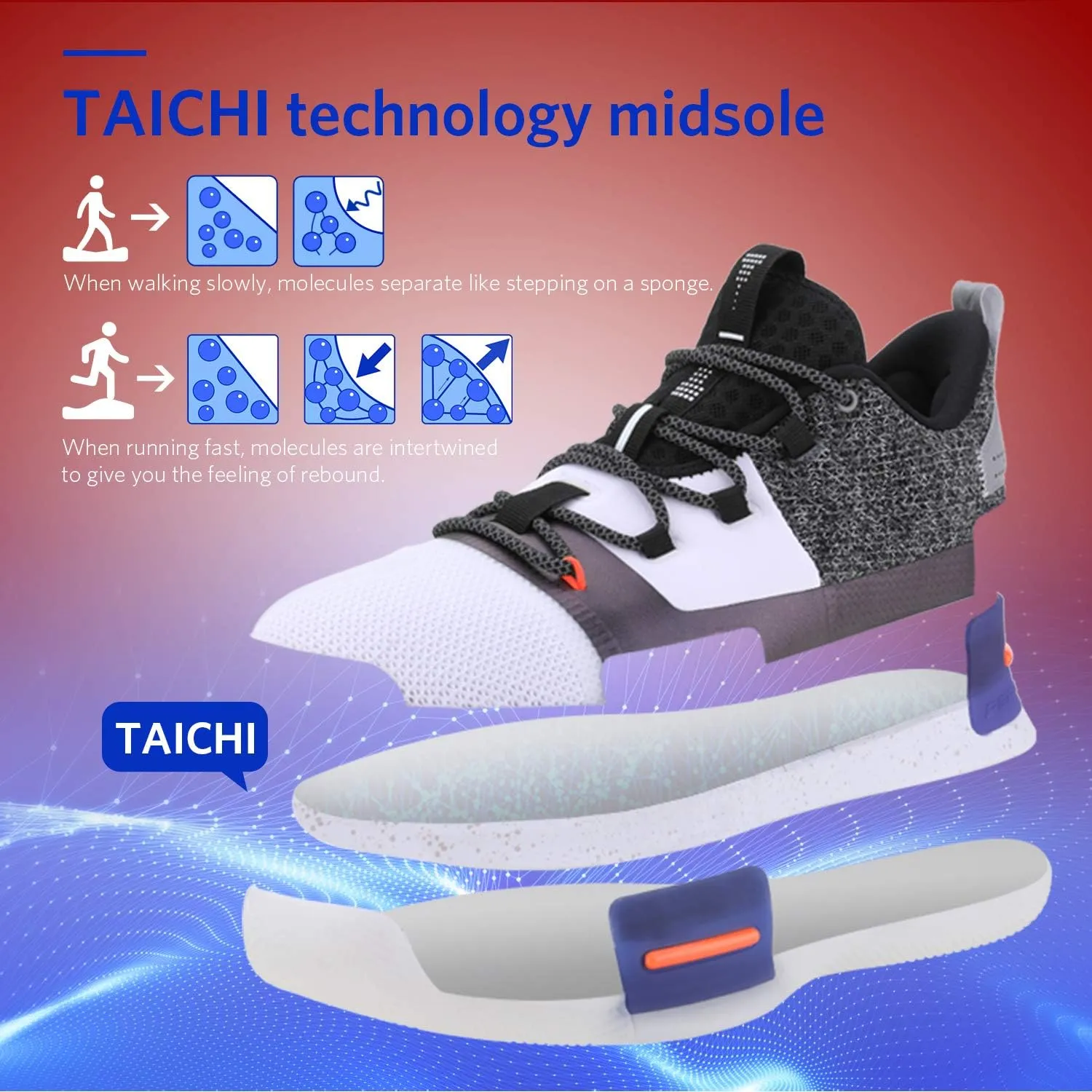 PEAK Mens Flash Basketball Shoes Lou Williams Underground Taichi Adaptive Cushioning Sneakers Non-Slip Sports Shoes for Running, Walking, Fitness