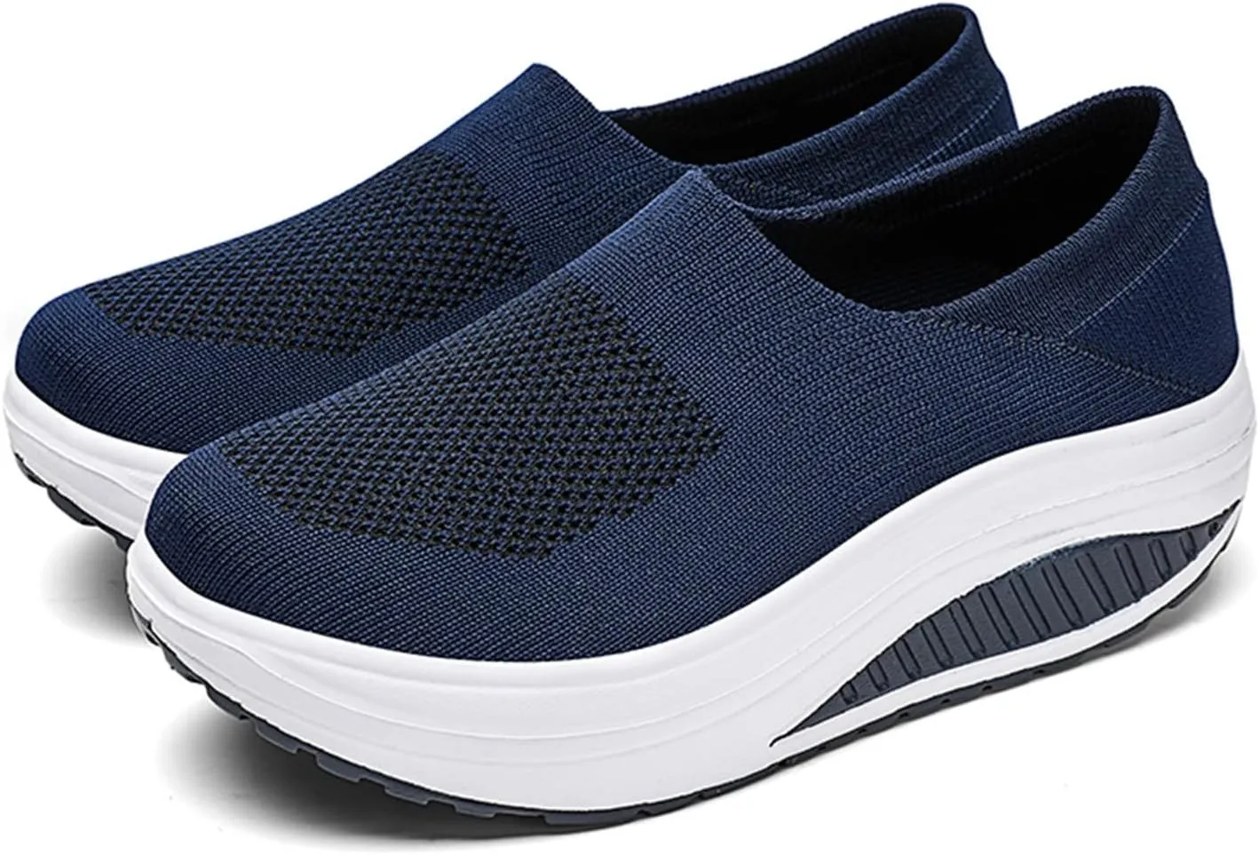 Platform Sneakers for Women Wide Toe All Black Tennis Shoes for Women Slip On Womens Fall Shoes 2023 Casual Wedge Sneakers for Women Dressy Sneakers Non Slip Work Shoes for Women