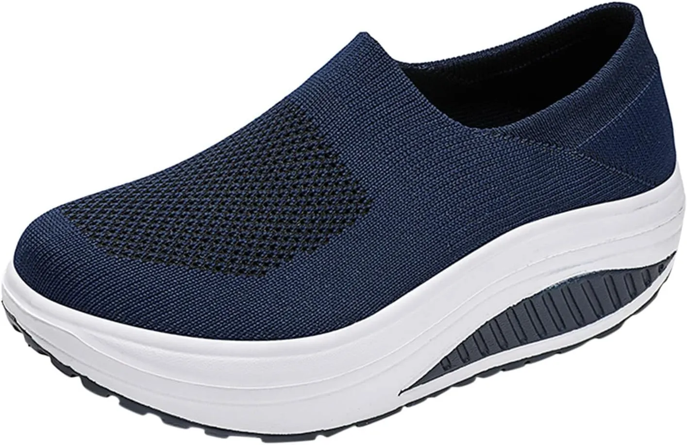 Platform Sneakers for Women Wide Toe All Black Tennis Shoes for Women Slip On Womens Fall Shoes 2023 Casual Wedge Sneakers for Women Dressy Sneakers Non Slip Work Shoes for Women