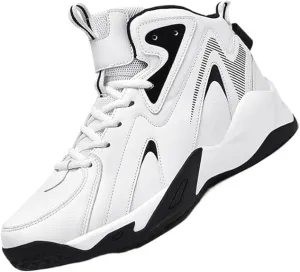 Plus Size Men's High-Top Basketball Shoes: Comfy, Breathable, Non-Slip, Shock-Absorbent Lace-Ups - Perfect for Indoor & Outdoor Training, Running, & Walking
