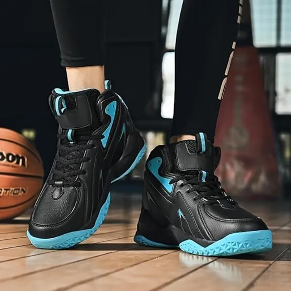 Plus Size Men's High-Top Basketball Shoes: Comfy, Breathable, Non-Slip, Shock-Absorbent Lace-Ups - Perfect for Indoor & Outdoor Training, Running, & Walking