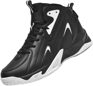 Plus Size Men's High-Top Basketball Shoes: Comfy, Breathable, Non-Slip, Shock-Absorbent Lace-Ups - Perfect for Indoor & Outdoor Training, Running, & Walking