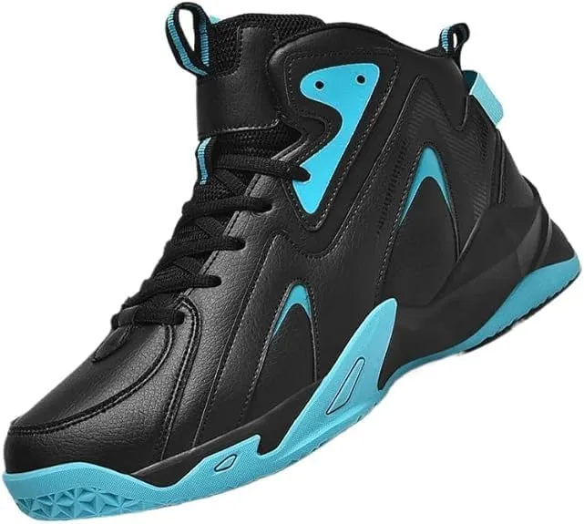 Plus Size Men's High-Top Basketball Shoes: Comfy, Breathable, Non-Slip, Shock-Absorbent Lace-Ups - Perfect for Indoor & Outdoor Training, Running, & Walking