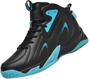 Plus Size Men's High-Top Basketball Shoes: Comfy, Breathable, Non-Slip, Shock-Absorbent Lace-Ups - Perfect for Indoor & Outdoor Training, Running, & Walking