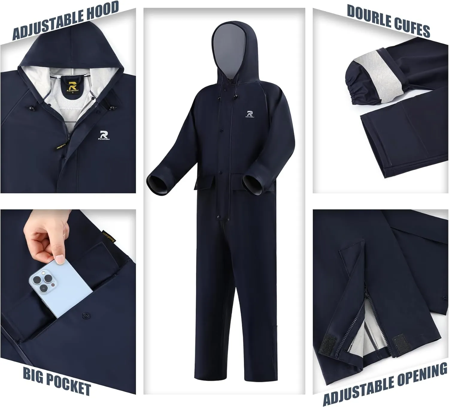 Rain Suits for Men Women Waterproof One Piece Rain Gear Heavy Duty Workwear
