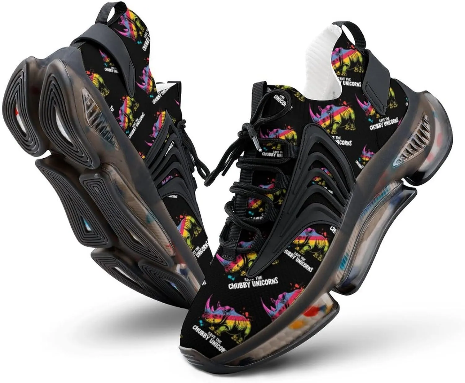 Rainbow Rhinoceros Men's Running Shoes Lightweight Walking Shoe Breathable Sneaker