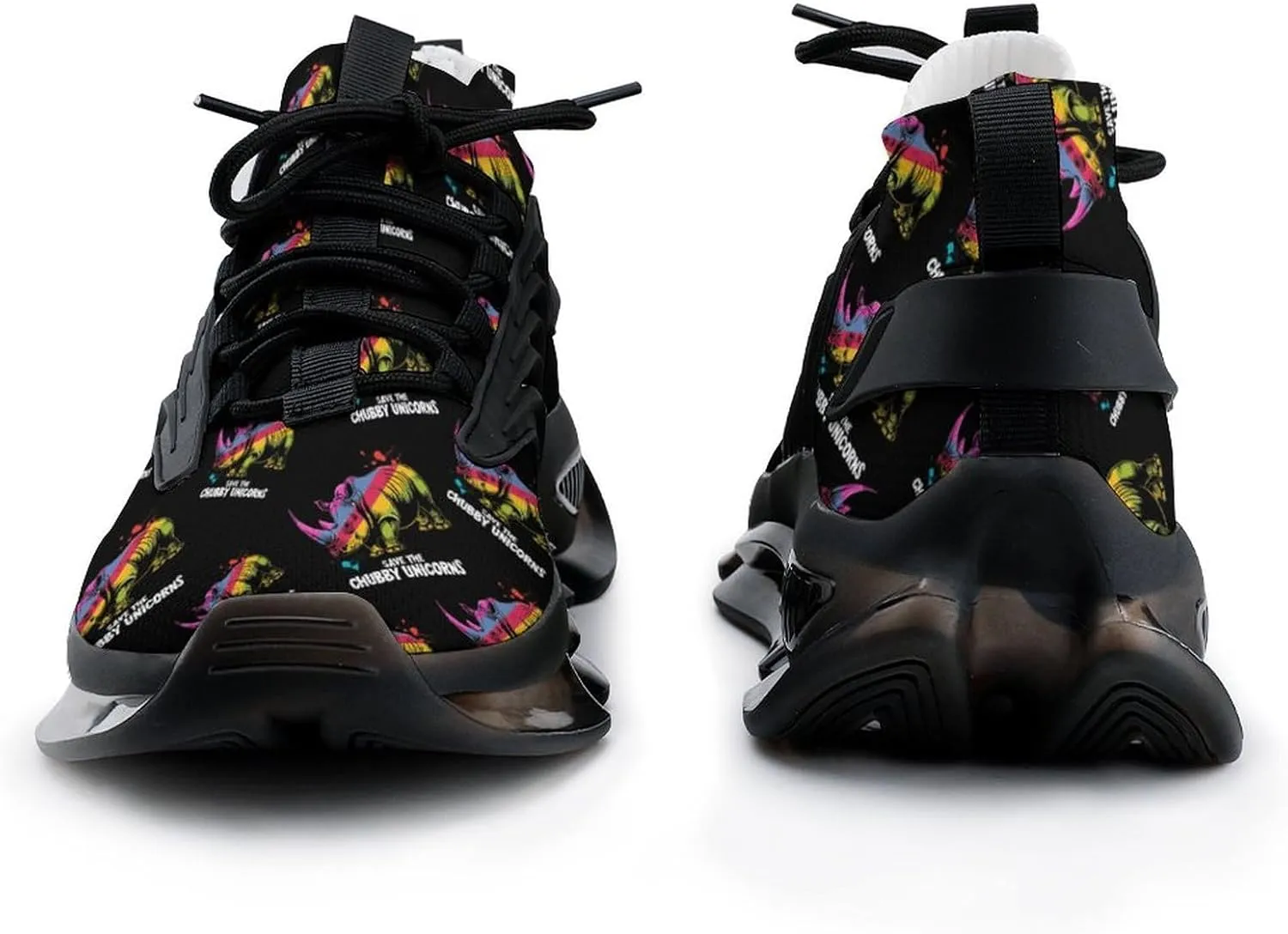 Rainbow Rhinoceros Men's Running Shoes Lightweight Walking Shoe Breathable Sneaker
