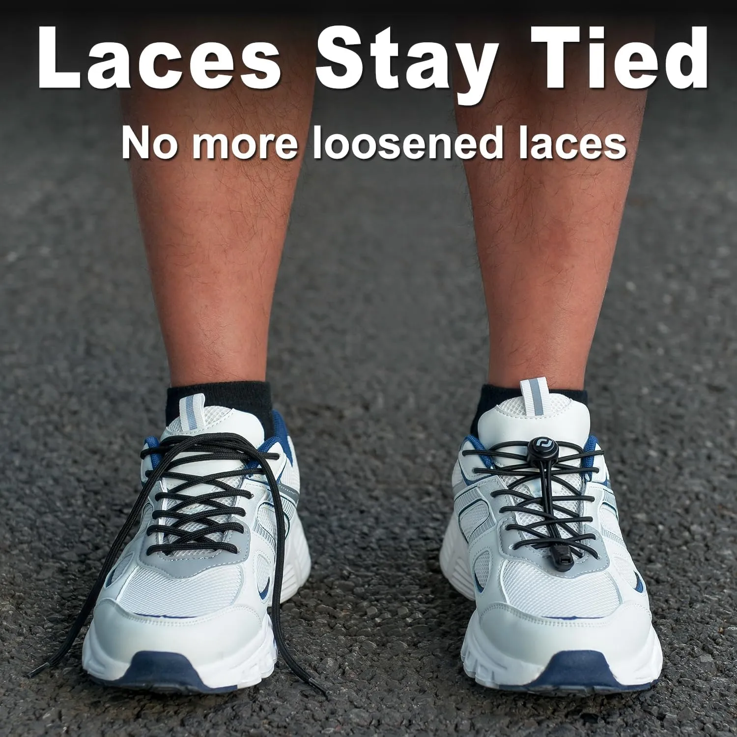 RJ-Sport Tieless Elastic Shoe Laces - Heavy Duty No Tie Shoelaces for Kids and Adult with Strong Lock and Speed Shoestrings