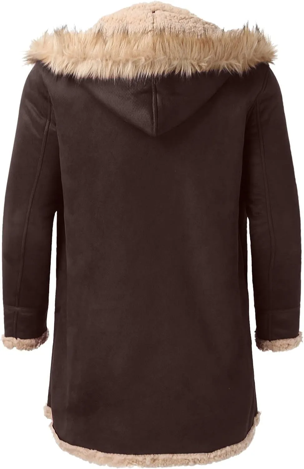 RTRDE Men's Coats Trench Coat Sherpa Fleece Lined Pea Coat Winter Warm Long Jacket Coats, M-3XL