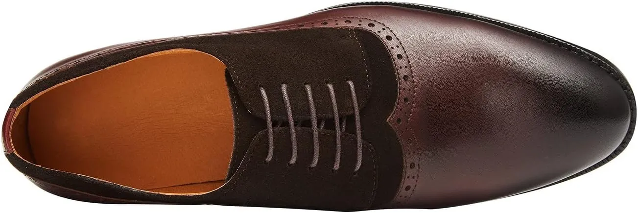 Santimon Men's Oxfords Leather Business Casual Formal Dress Shoes Wingtip Brogue Tuxedo Wedding Shoes for Men