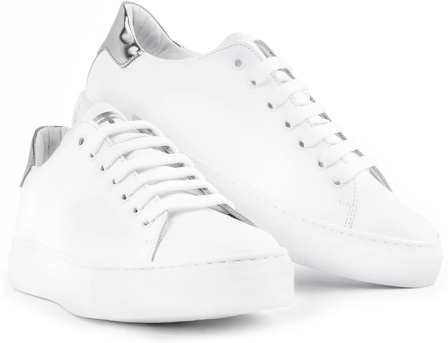 Sneakers | 100% Made in Italy White Sneakers - Real Italian Leather Tennis Shoes - Casual Dress for Walking, Work and Daily Wear - Comfortable, Lightweight, Everyday Fashion Footwear