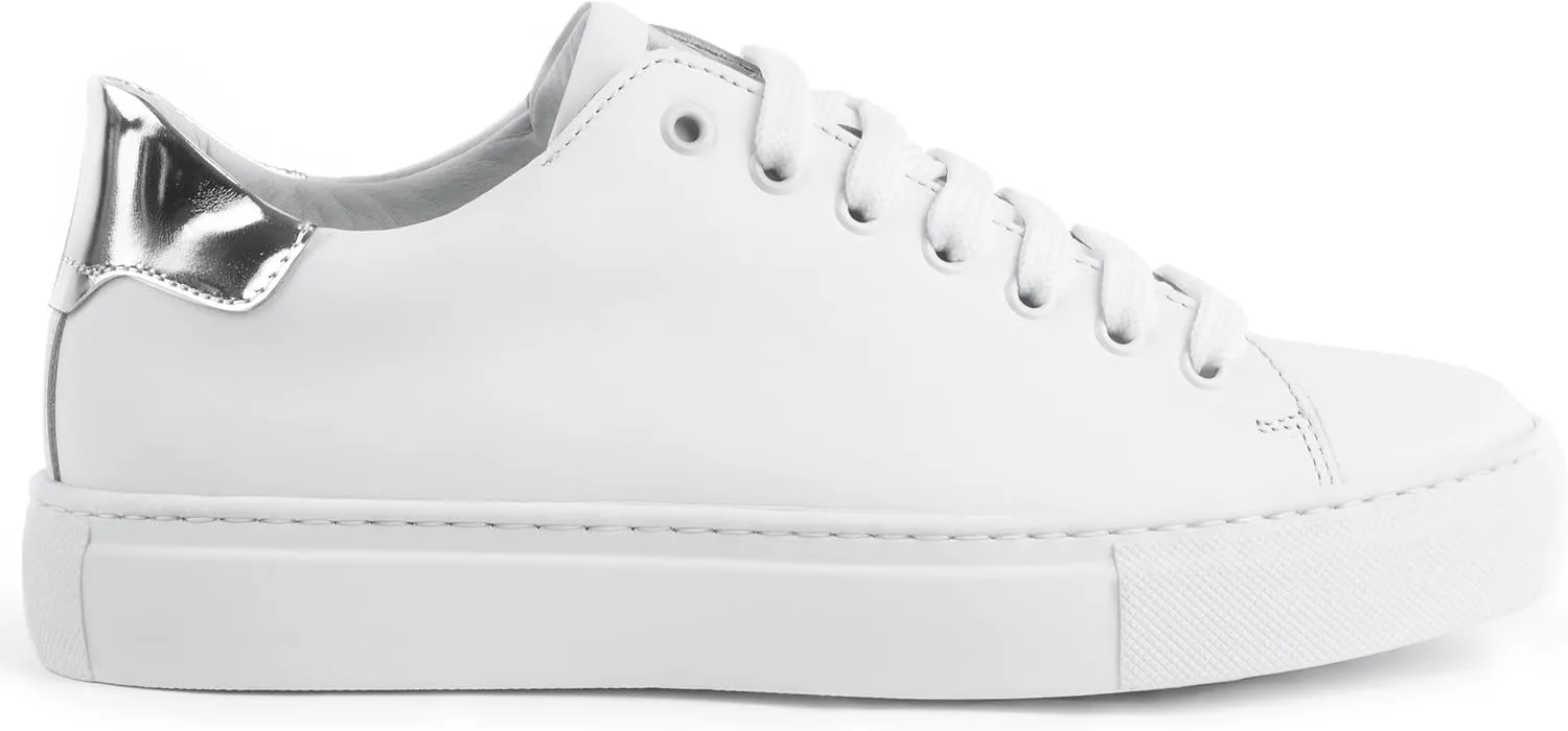 Sneakers | 100% Made in Italy White Sneakers - Real Italian Leather Tennis Shoes - Casual Dress for Walking, Work and Daily Wear - Comfortable, Lightweight, Everyday Fashion Footwear