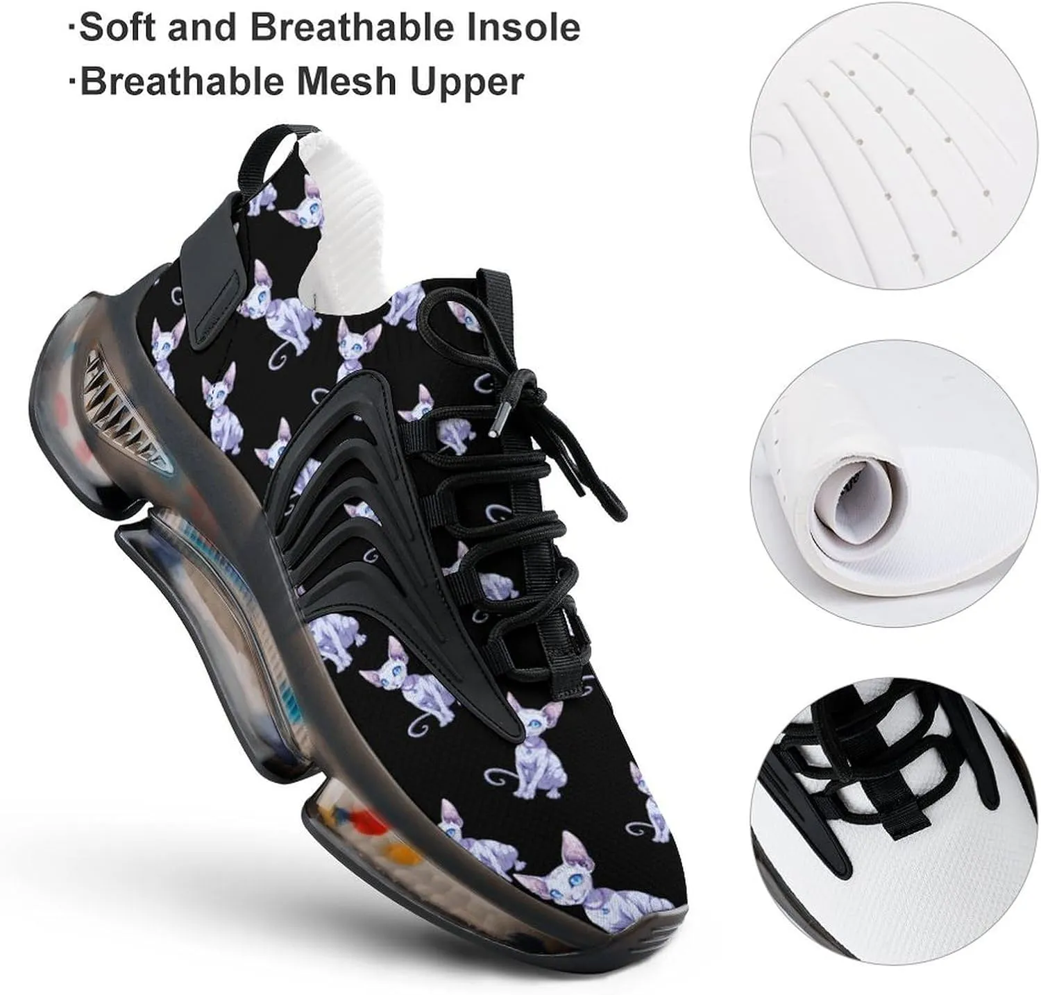 Sphynx Cat Men's Running Shoes Lightweight Walking Shoe Breathable Sneaker