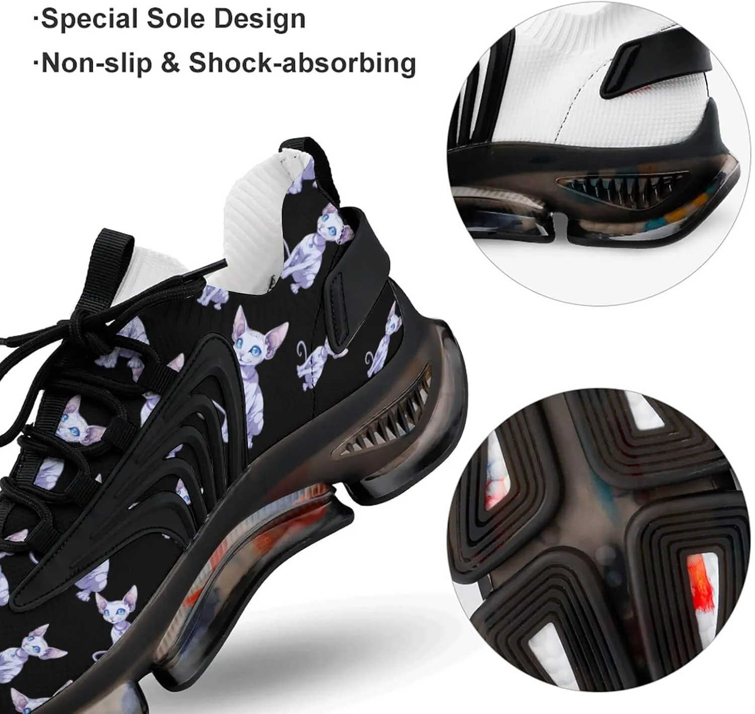 Sphynx Cat Men's Running Shoes Lightweight Walking Shoe Breathable Sneaker